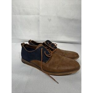 Call It Spring Mens Size 10 Blue Brown Split Leather Shoes Lace Up Oxfords Work